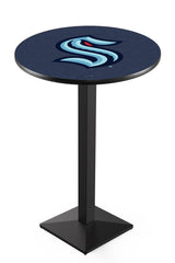 L217 Black Wrinkle Seattle Kraken Pub Table