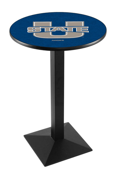 L217 Black Wrinkle Utah State Aggies Pub Table