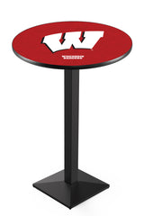 Black Wrinkle University of Wisconsin Badgers W Script Pub Table