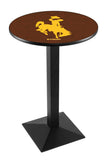 L217 Black Wrinkle Wyoming Cowboys Pub Table