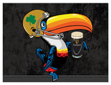 Notre Dame Guinness Beer Toucan Dark Background Wall Decor Canvas