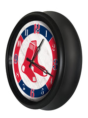 MLB's Boston Red Sox Logo Indoor/Outdoor Logo LED Clock from Holland Bar Stool Co Home Sports Decor for gifts Side View