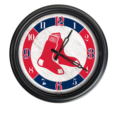 MLB's Boston Red Sox Logo Indoor/Outdoor Logo LED Clock from Holland Bar Stool Co Home Sports Decor for gifts