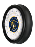 Milwaukee Brewers Logo LED Thermometer | MLB LED Outdoor Thermometer