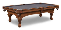 Elite-Pro Bankers Grey Non-Logo Billiard Cloth on a Chardonnay Finish Pool Table