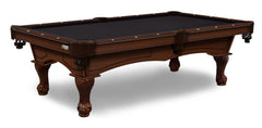 Elite-Pro Black Non-Logo Billiard Cloth on a Navajo Finish Pool Table