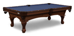 Elite-Pro Cadet Blue Non-Logo Billiard Cloth on a Navajo Finish Pool Table