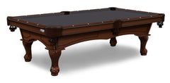 Elite-Pro Charcoal Non-Logo Billiard Cloth on a Navajo Finish Pool Table