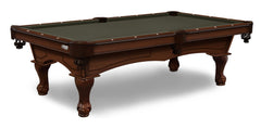 Elite-Pro Olive Non-Logo Billiard Cloth on a Navajo Finish Pool Table