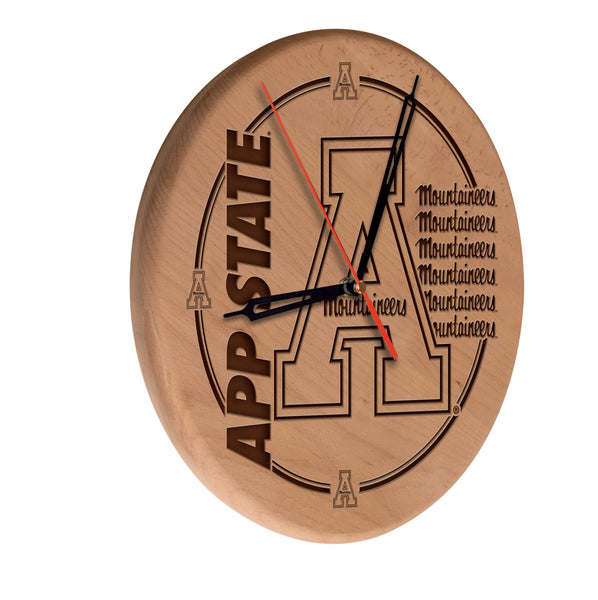 Appalachian State Mountaineers Engraved Wood Clock