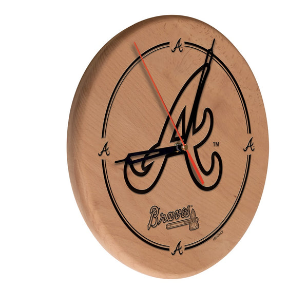Atlanta Braves Engraved Wood Clock | MLB Wood Clock
