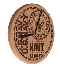 United States Navy Laser Engraved Wood Clock