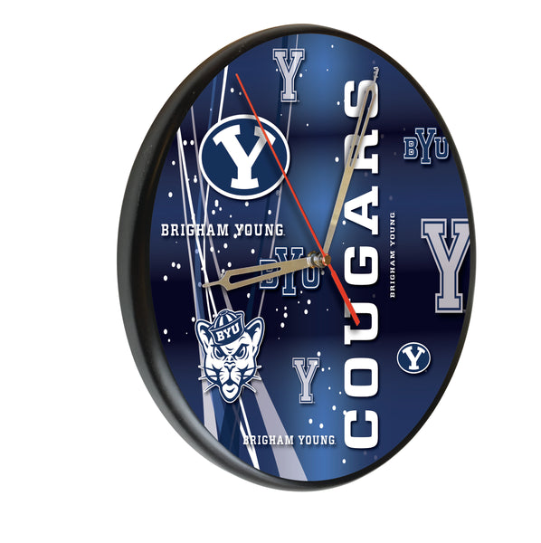 BYU Cougars Printed Wood Clock