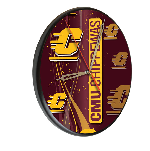 Central Michigan Chippewas Printed Wood Clock
