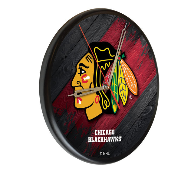 Chicago Blackhawks Printed Wood Clock
