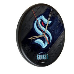 Seattle Kraken Digitally Printed Solid Wood Clock