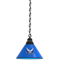 United States Air Force Pool Table Pendant Light with a Black Finish