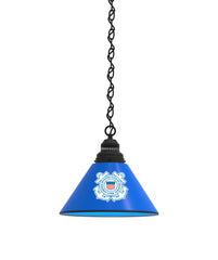 United States Coast Guard Pool Table Pendant Light with a Black Finish