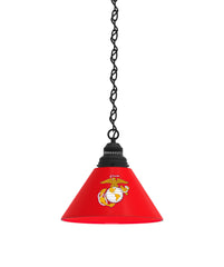 Traditional Red and Yellow US Marine Corps Billiard Table Pendant Light