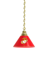 Traditional Red and Yellow US Marine Corps Billiard Table Pendant Light