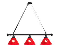 Calgary Flames Hockey Logo 3 Shade Billiard Table Light
