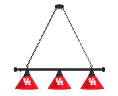University of Houston Cougars Logo 3 Shade Billiard Table Light