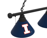 Illinois Fighting Illini 3 Shade Billiard Table Light with Minnesota Logo on Middle Shade