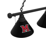 Miami of Ohio Billiard Light | MOH RedHawks 3 Shade Pool Table Light