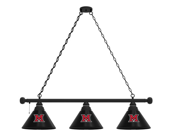 Miami of Ohio Billiard Light | MOH RedHawks 3 Shade Pool Table Light