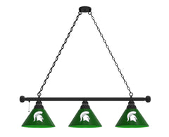 Michigan State University Spartans Logo 3 Shade Billiard Table Light