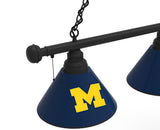 Michigan Billiard Light | UM Wolverines 3 Shade Pool Table Light