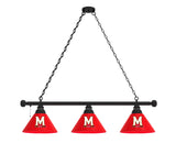 Maryland Billiard Light | UM Terrapins 3 Shade Pool Table Light
