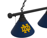 Notre Dame Billiard Lamp | ND 3 Shade Pool Table Light