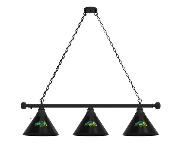 North Dakota State Billiard Light | NDSU Black 3 Shade Pool Table Light