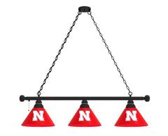 University of Nebraska Cornhuskers Logo 3 Shade Billiard Table Light Merchandise.