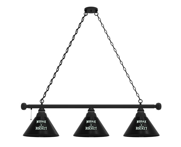North Dakota Nodak Hockey Billiard Light | UND 3 Shade Pool Table Light Nodak Hockey