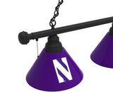 Northwestern Billiard Light | NU Wildcats 3 Shade Pool Table Light