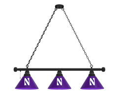 Northwestern University Wildcats Logo 3 Shade Billiard Table Light