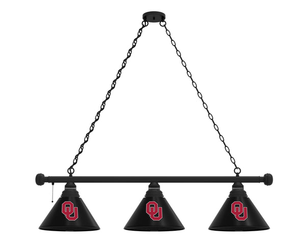 Oklahoma Billiard Lamp | OU Sooners 3 Shade Pool Table Light