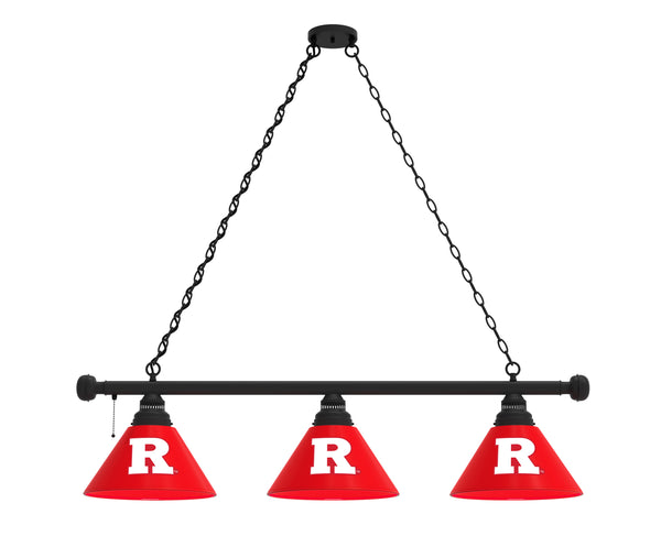 Rutgers Billiard Lamp | Scarlet Knights 3 Shade Pool Table Light