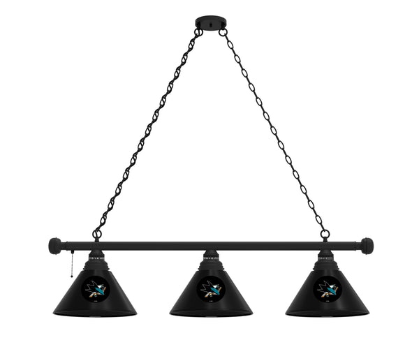San Jose Sharks Billiard Lamp | Hockey 3 Shade Pool Table Light