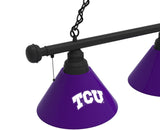 Texas Christian Billiard Lamp | TCU 3 Shade Pool Table Light
