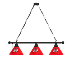University of Utah Utes Logo 3 Shade Billiard Table Light