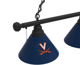 Virginia Billiard Lamp | UVA Cavaliers 3 Shade Pool Table Light