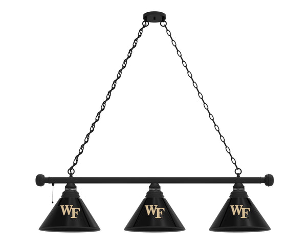 Wake Forest Billiard Lamp | WFU Demon Deacons 3 Shade Pool Table Light