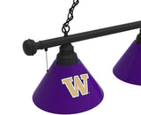 Washington Billiard Lamp | UW Huskies 3 Shade Pool Table Light