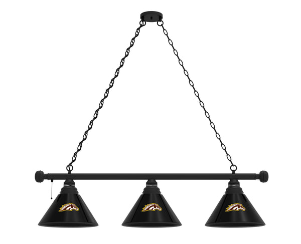 Western Michigan Billiard Lamp | WMU Broncos 3 Shade Pool Table Light