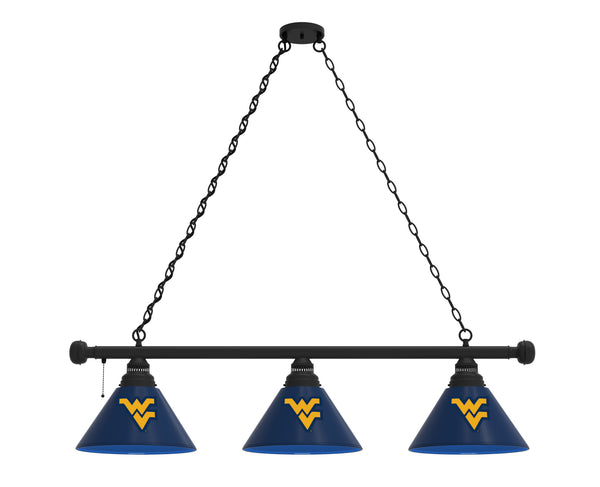 West Virginia Billiard Lamp | WVU 3 Shade Pool Table Light