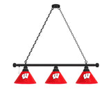 Wisconsin Billiard Lamp | UW W Block 3 Shade Pool Table Light