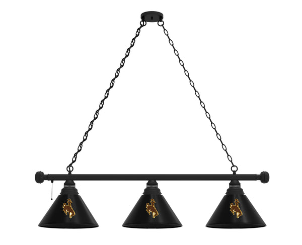Wyoming Billiard Lamp | UW Cowboys 3 Shade Pool Table Light
